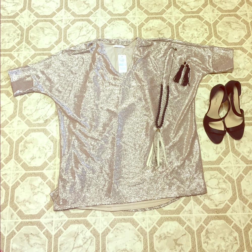 Gold high low mini dress NWT